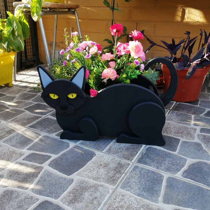 Black Cat Planter