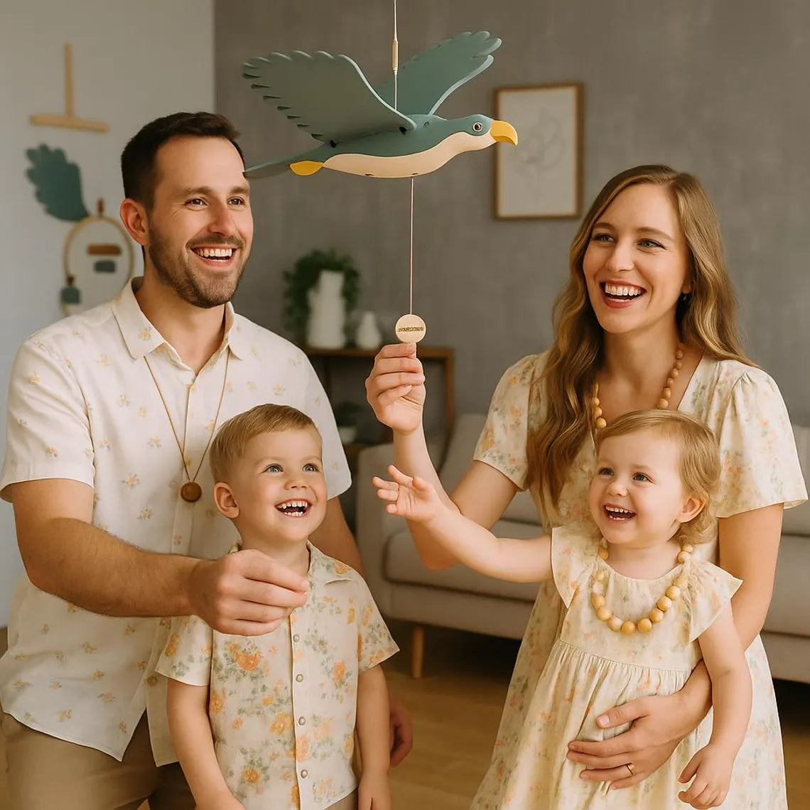 Flying Handmade Solid Wood Falcon Decoration