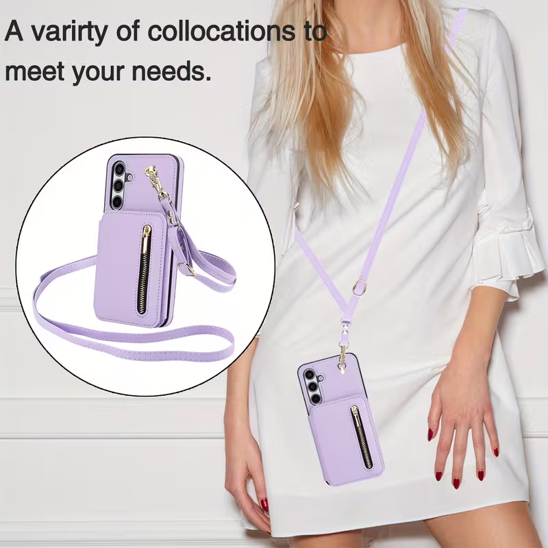 Stylish Genuine Leather Wallet-Style Samsung Phone Case