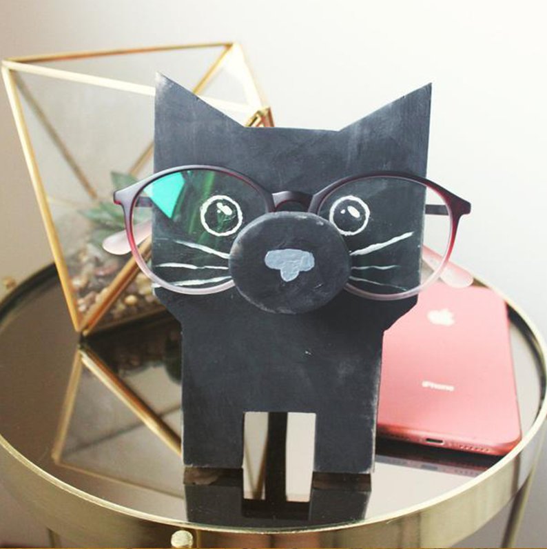 Handmade Cat Glasses Stand Art Gift