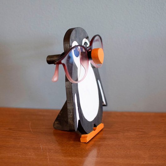 Penguin Wooden Glasses Stand, Women's Day Gifts