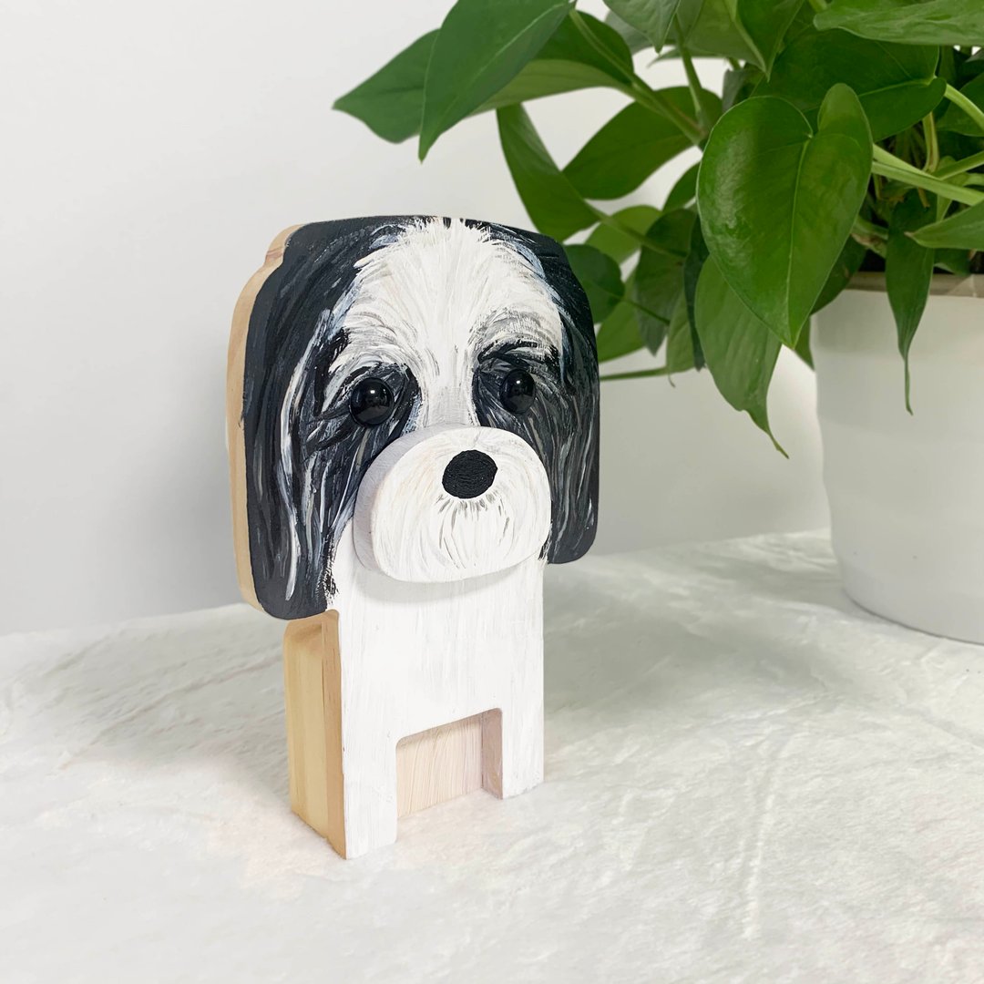 Gray Shih Tzu Dog Eyeglasses Stand