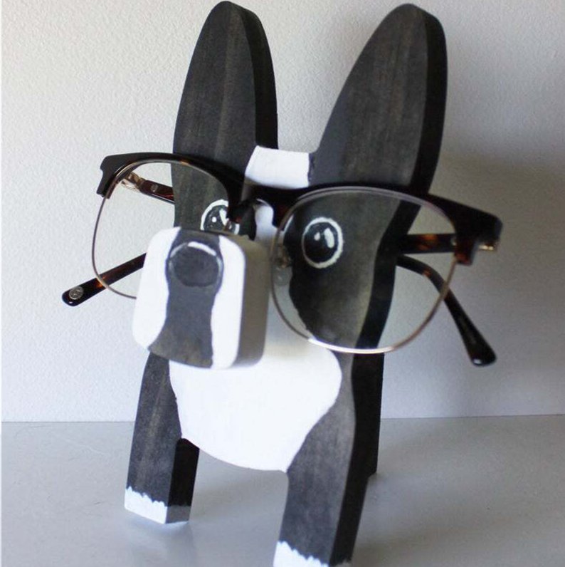 Soso-Handmade Boston Terrier Glasses Stand Art Gift