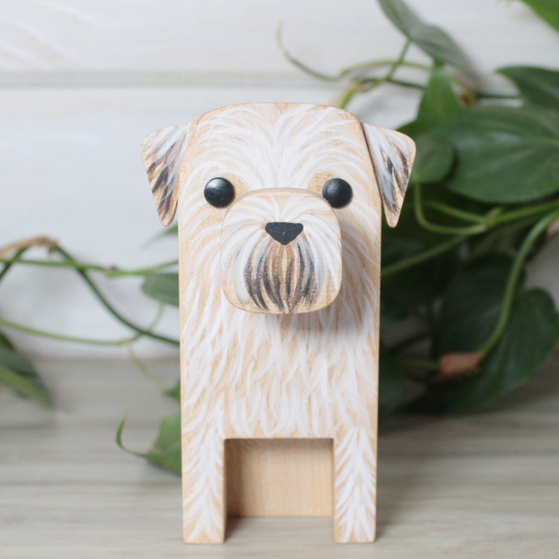 Wheaten Terrier Dog Wearing Eyeglasses Stand.