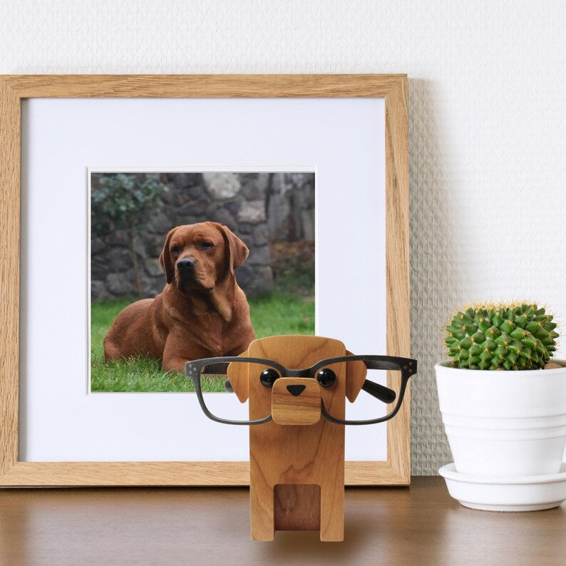 Red Labrador Retriever Dog Eyeglass Stand.