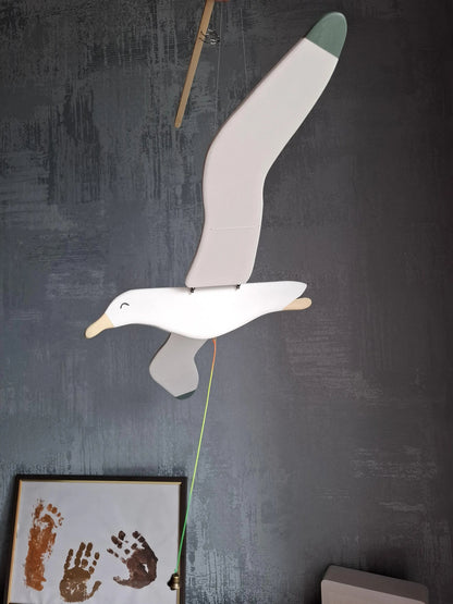 Flying Handmade Solid Wood Free Seagull Decoration