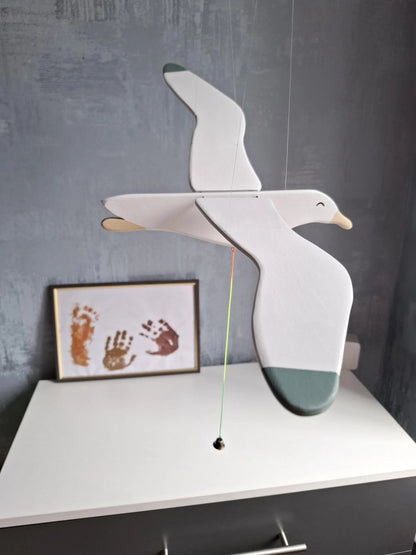 Flying Handmade Solid Wood Free Seagull Decoration