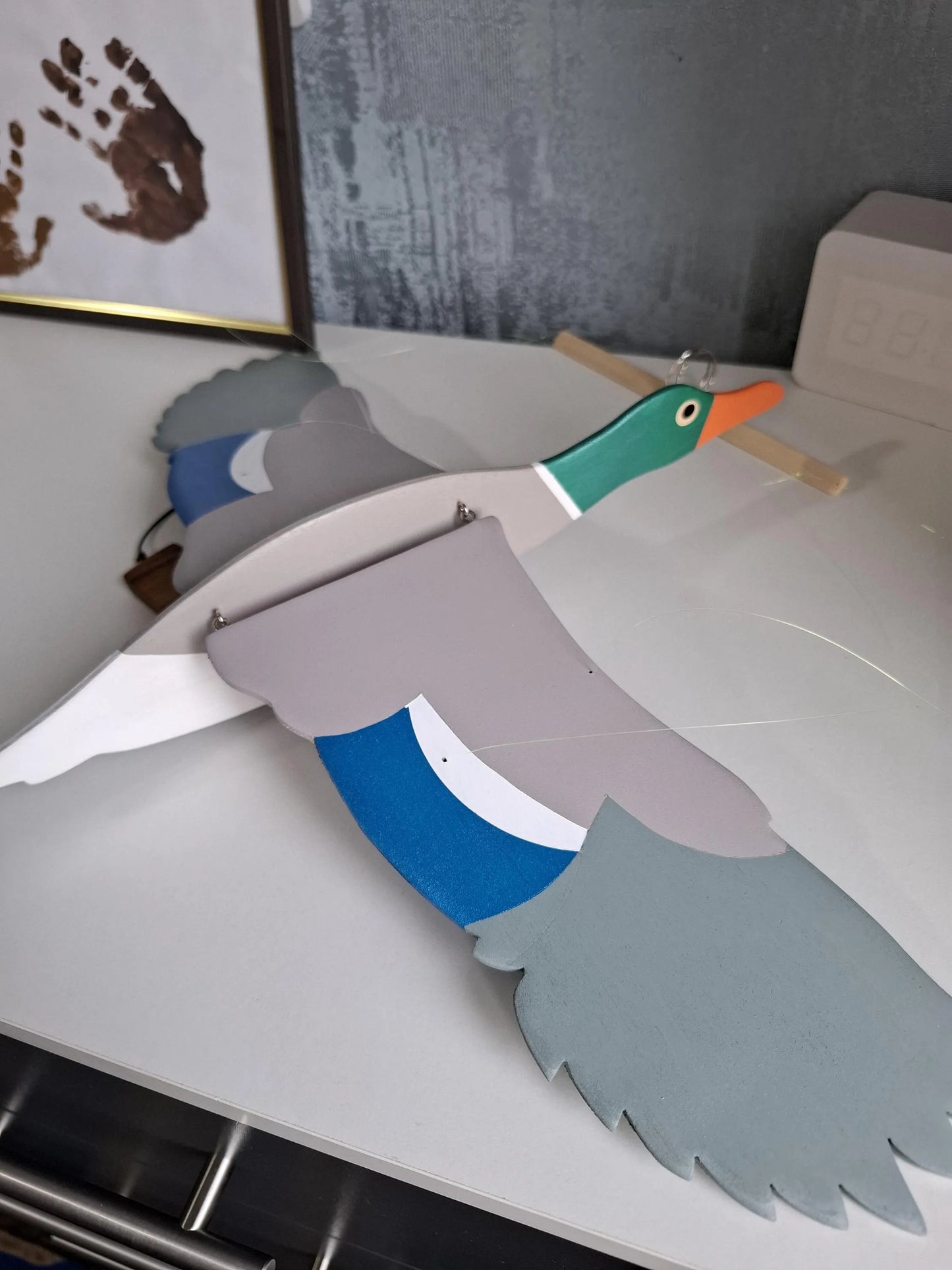 Flying Handmade Solid Wood Mallard Duck Decoration