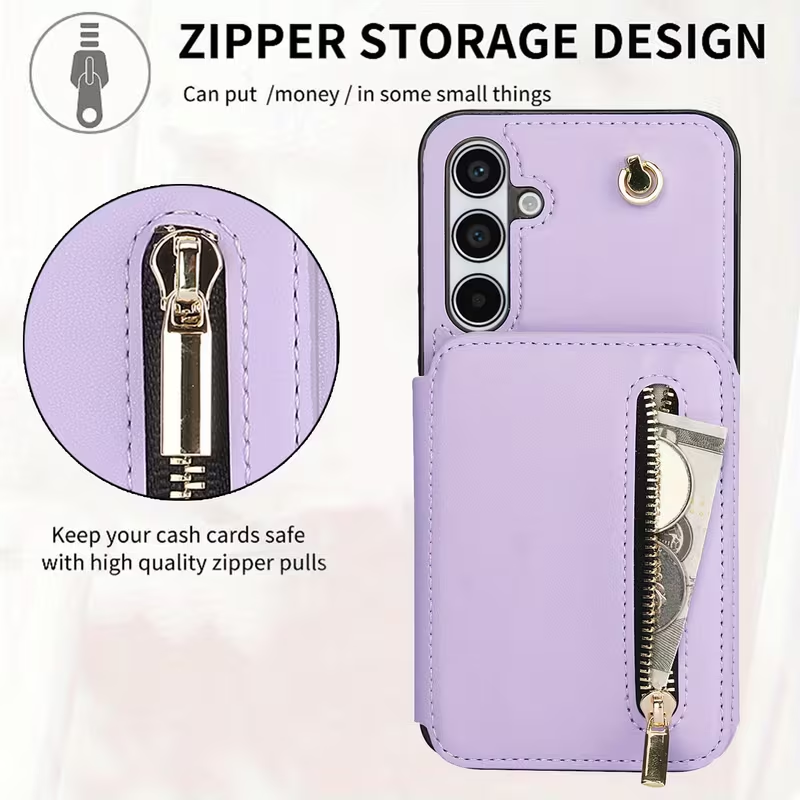 Stylish Genuine Leather Wallet-Style Samsung Phone Case