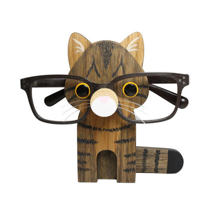 Brown Tabby Cat Eyeglass Stand.