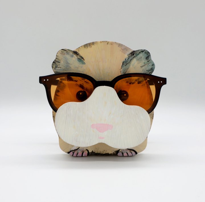 Guinea Pig Wooden Glasses Stand