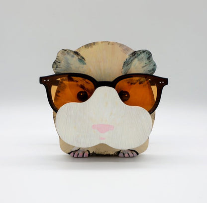 Guinea Pig Wooden Glasses Stand