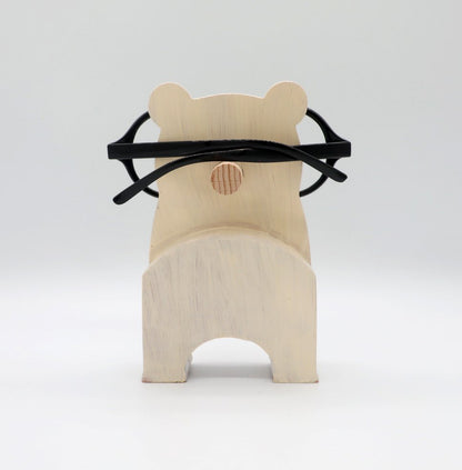 Polar Bear Wooden Glasses Stand
