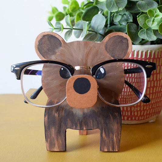 Brown Bear Eyeglass Stand.
