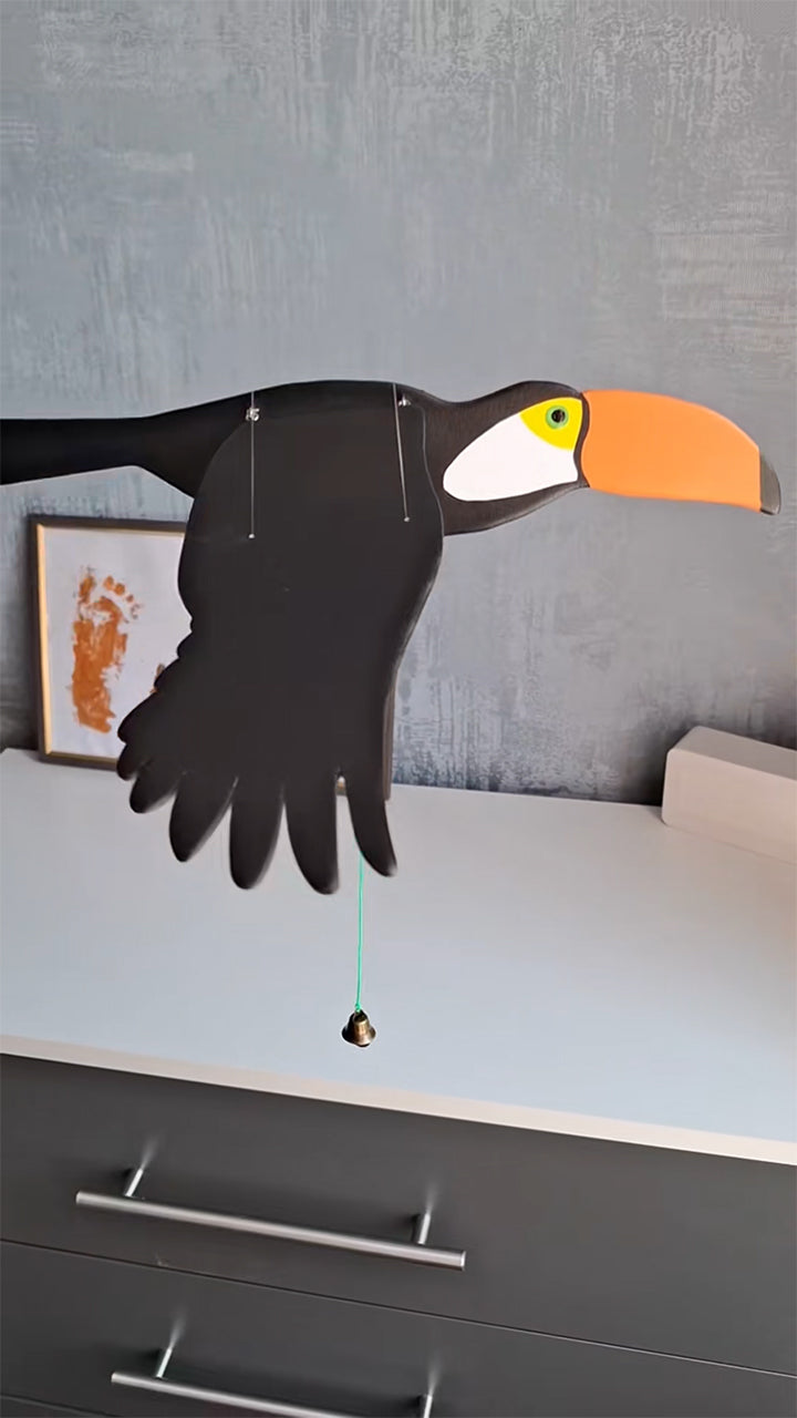 Flying Handmade Solid Wood Toucan Decoration