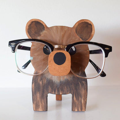 Brown Bear Eyeglass Stand.