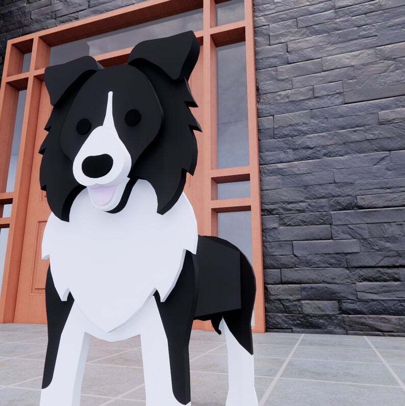 Border Collie Planter