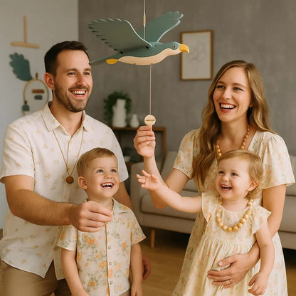 Flying Handmade Solid Wood Falcon Decoration