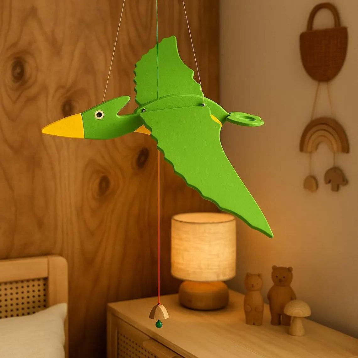 Flying Handmade Solid Wood Pterosaur Decoration