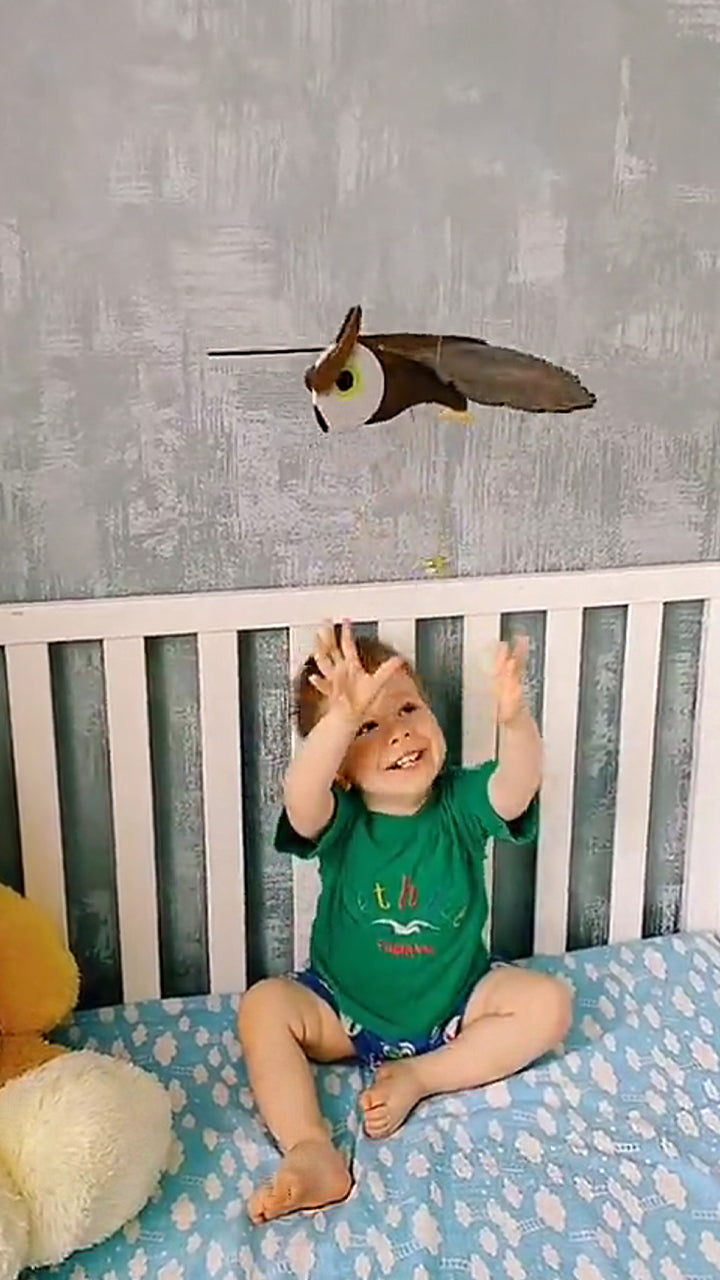 Flying Handmade Solid Wood Owl Decoration