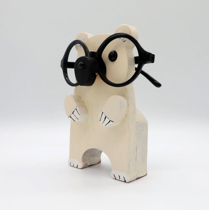 Polar Bear Wooden Glasses Stand
