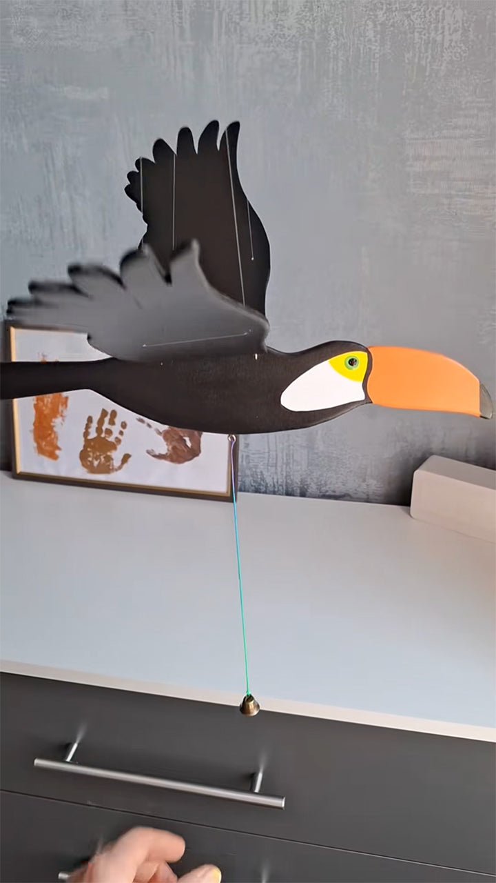 Flying Handmade Solid Wood Toucan Decoration
