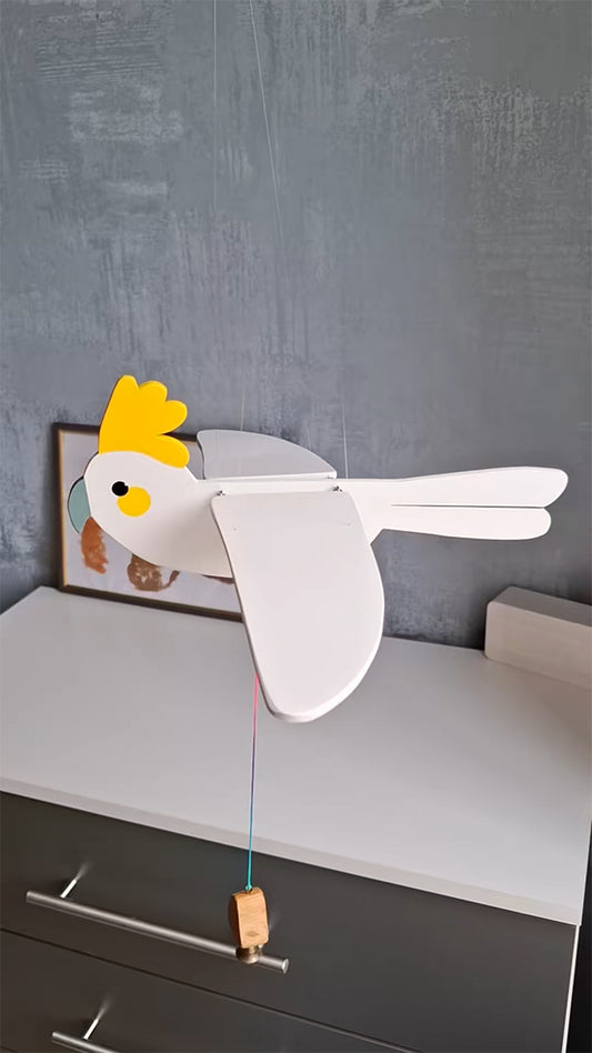 Flying Handmade Solid Wood Parrot Decoration