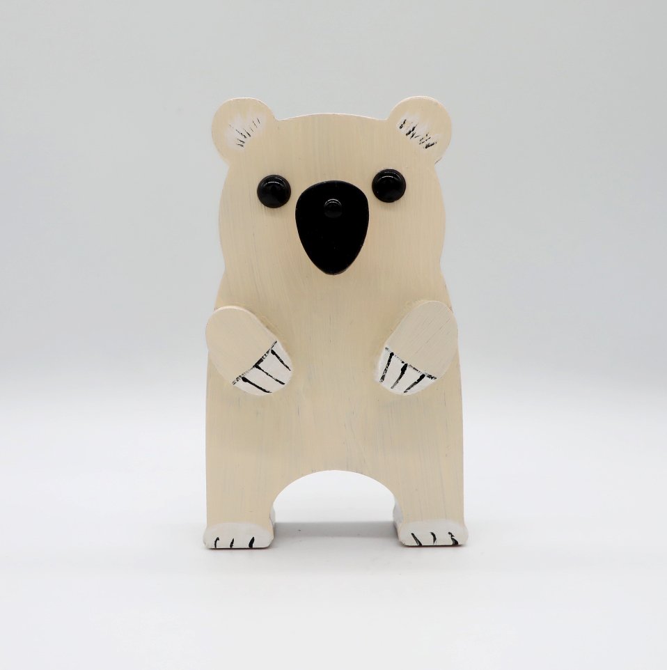 Polar Bear Wooden Glasses Stand