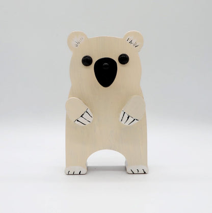 Polar Bear Wooden Glasses Stand