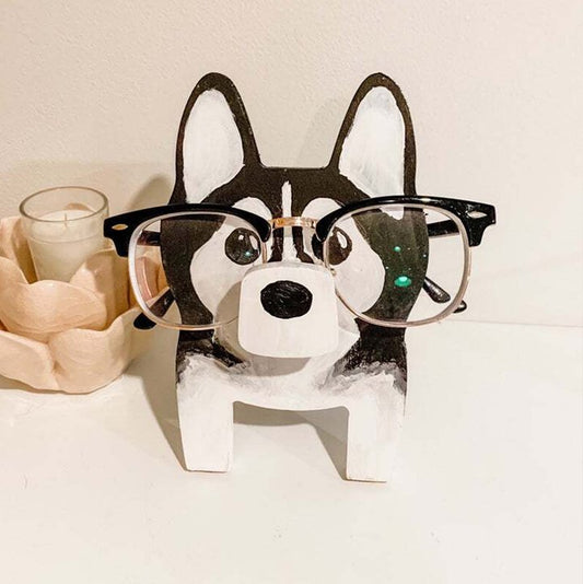 Handmade Husky Glasses Stand Art Gift