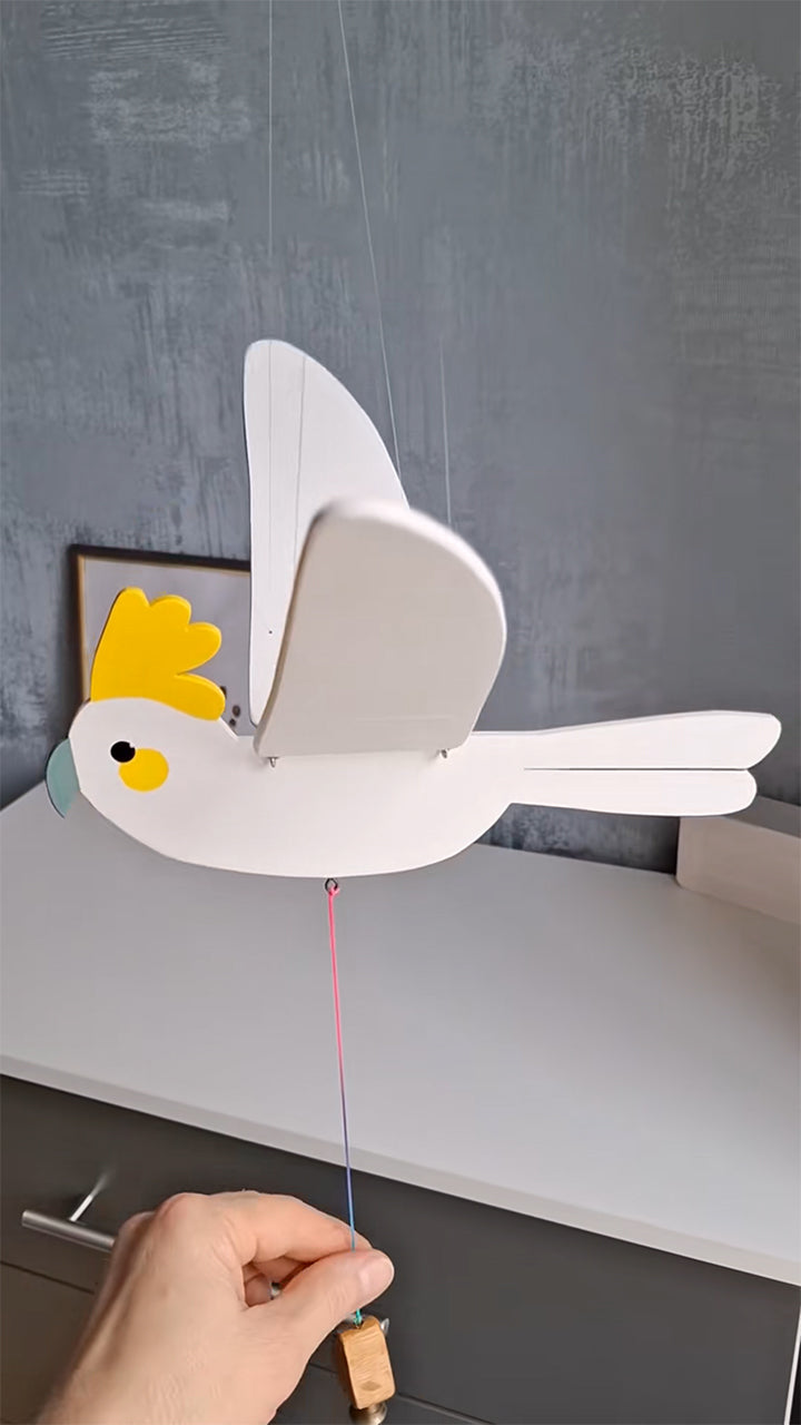 Flying Handmade Solid Wood Parrot Decoration