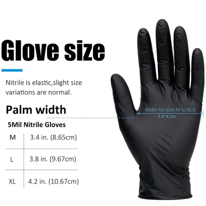Pooyona New Materials Black Nitrile Gloves — Food Grade(100 PCS)