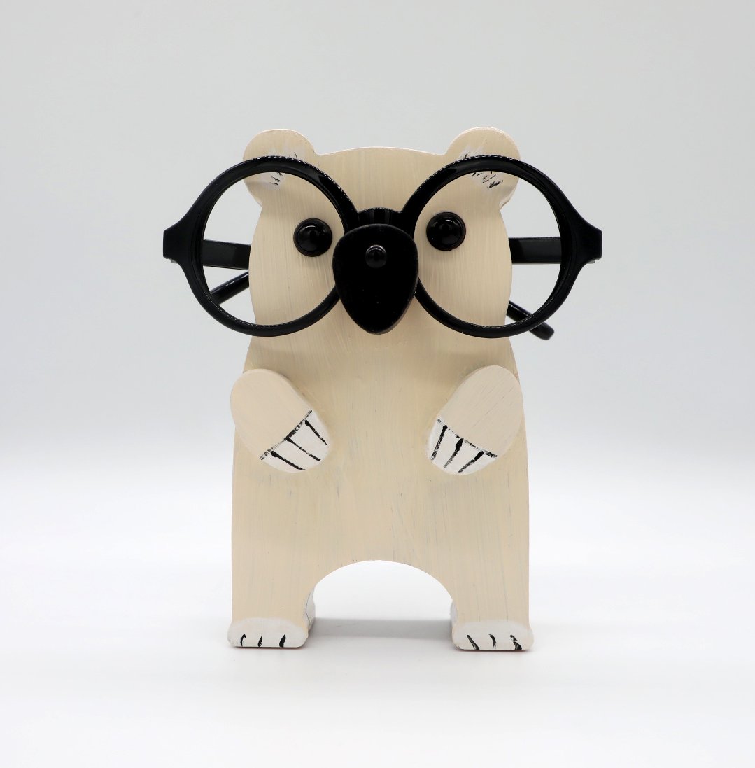 Polar Bear Wooden Glasses Stand
