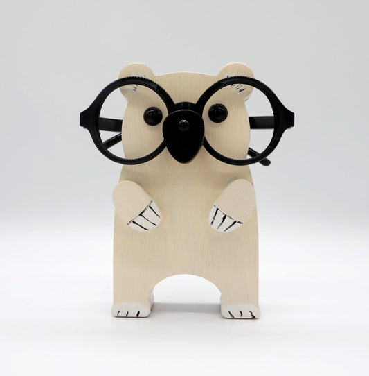 Polar Bear Wooden Glasses Stand