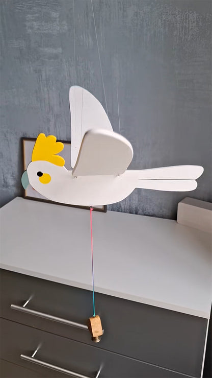 Flying Handmade Solid Wood Parrot Decoration