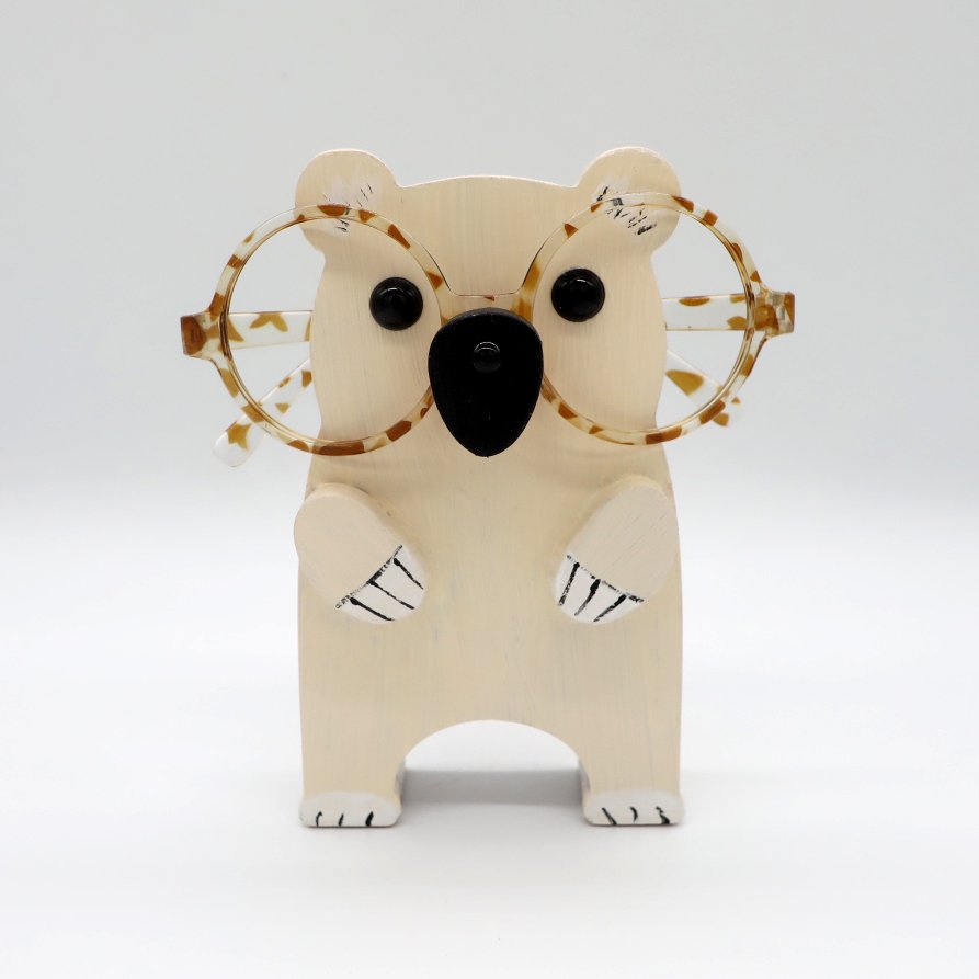 Polar Bear Wooden Glasses Stand