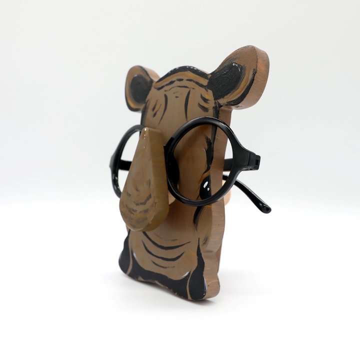 Rhino Wooden Glasses Stand