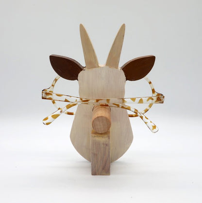 Goat Wooden Glasses Stand