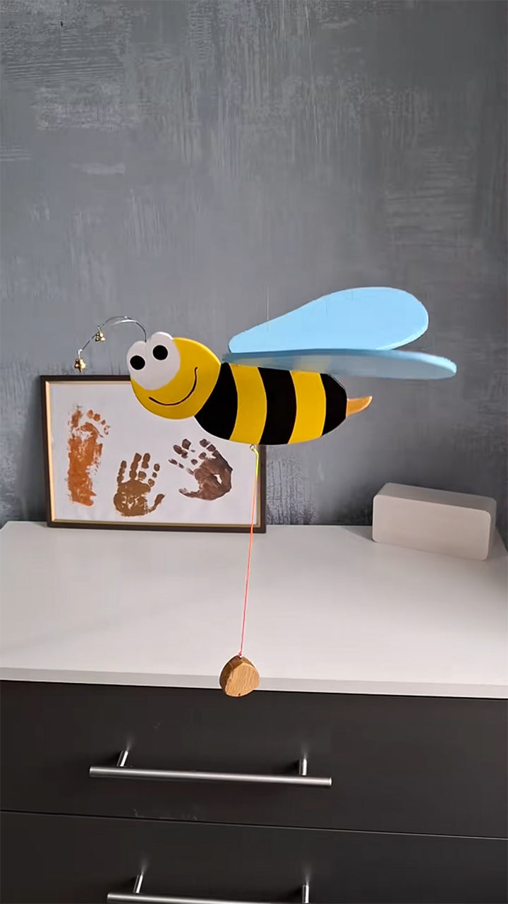 Flying Handmade Solid Wood Bee Decoration