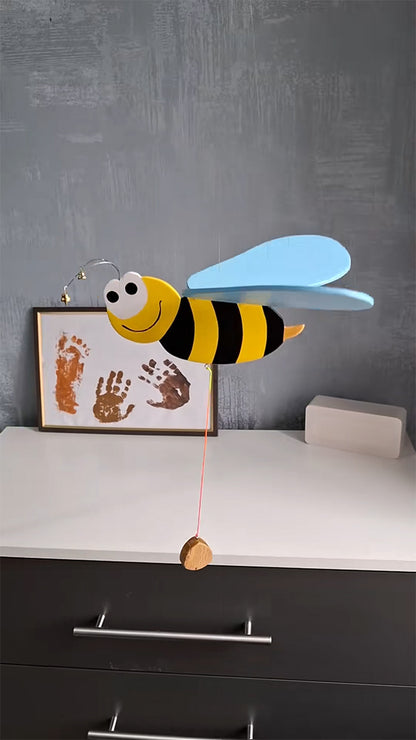 Flying Handmade Solid Wood Bee Decoration