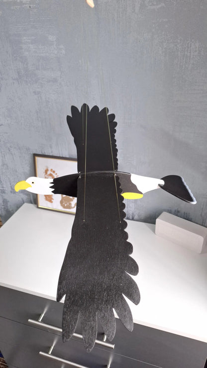 Flying Handmade Solid Wood Eagle Decoration