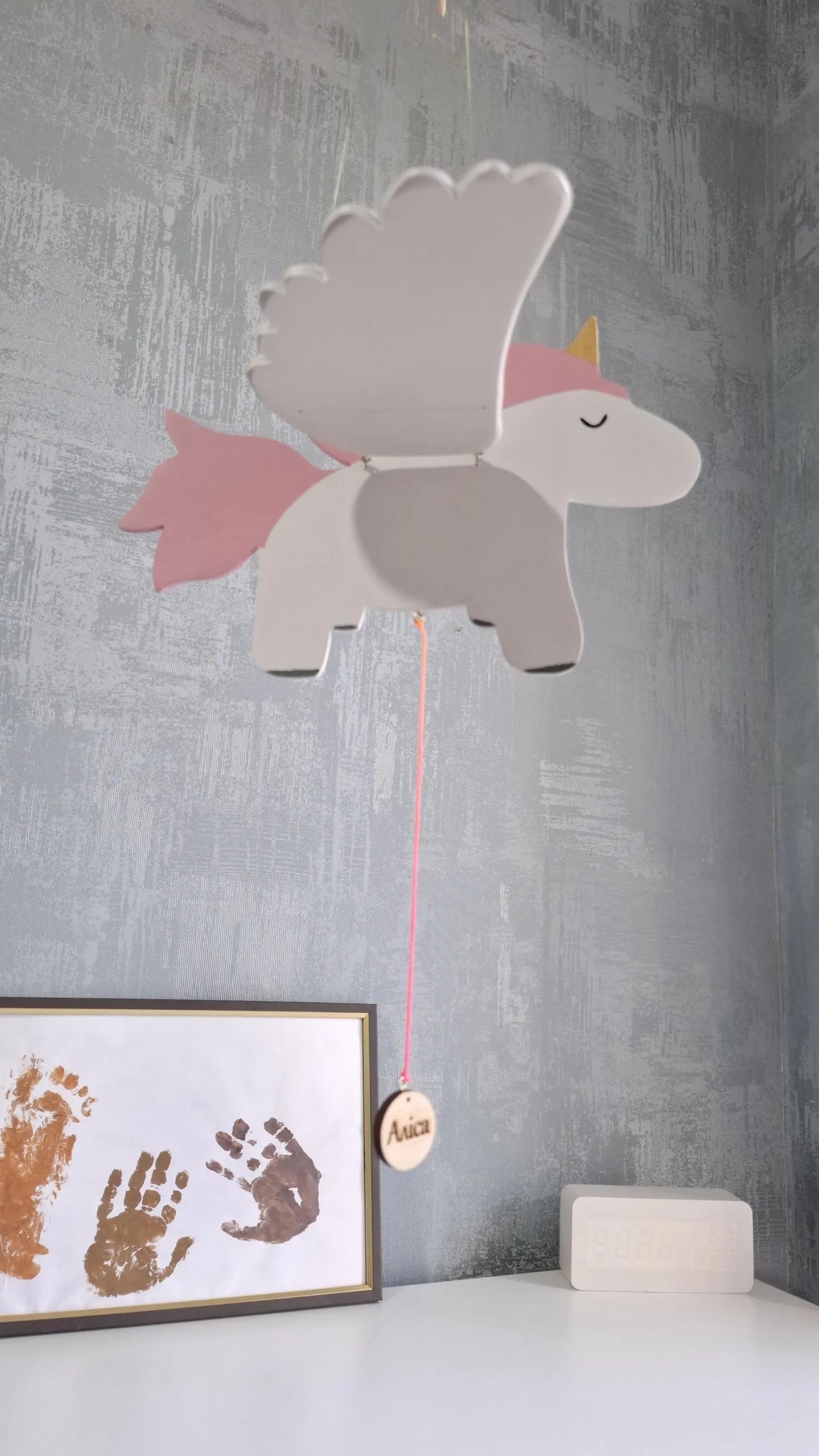Flying Handmade Solid Wood Unicorn Decoration