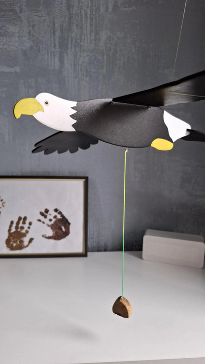 Flying Handmade Solid Wood Eagle Decoration
