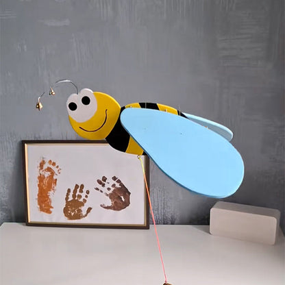 Flying Handmade Solid Wood Bee Decoration