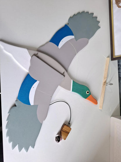 Flying Handmade Solid Wood Mallard Duck Decoration