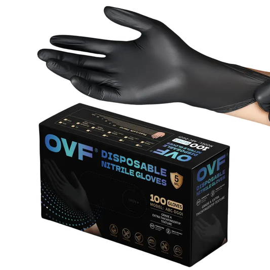 Pooyona New Materials Black Nitrile Gloves — Food Grade(100 PCS)