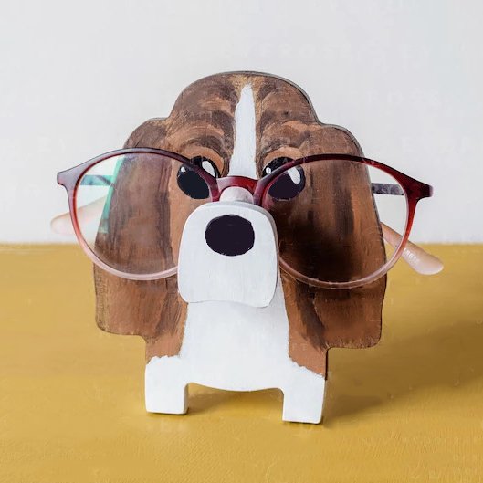Basset Hound Wooden Glasses Stand