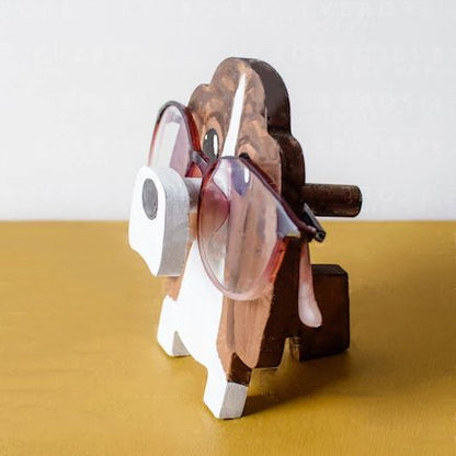 Basset Hound Wooden Glasses Stand