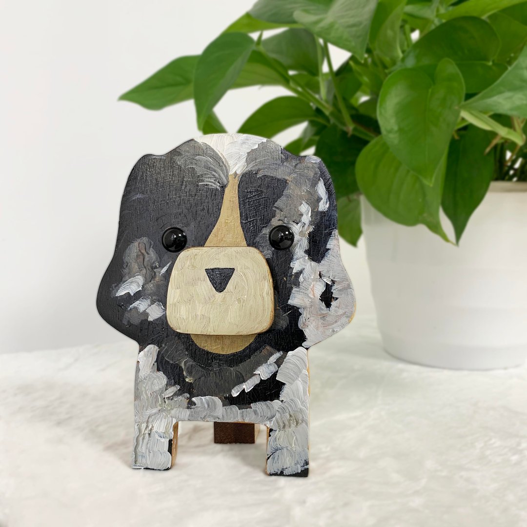 Blue Roan Cocker Spaniel Puppy Eyeglasses Stand