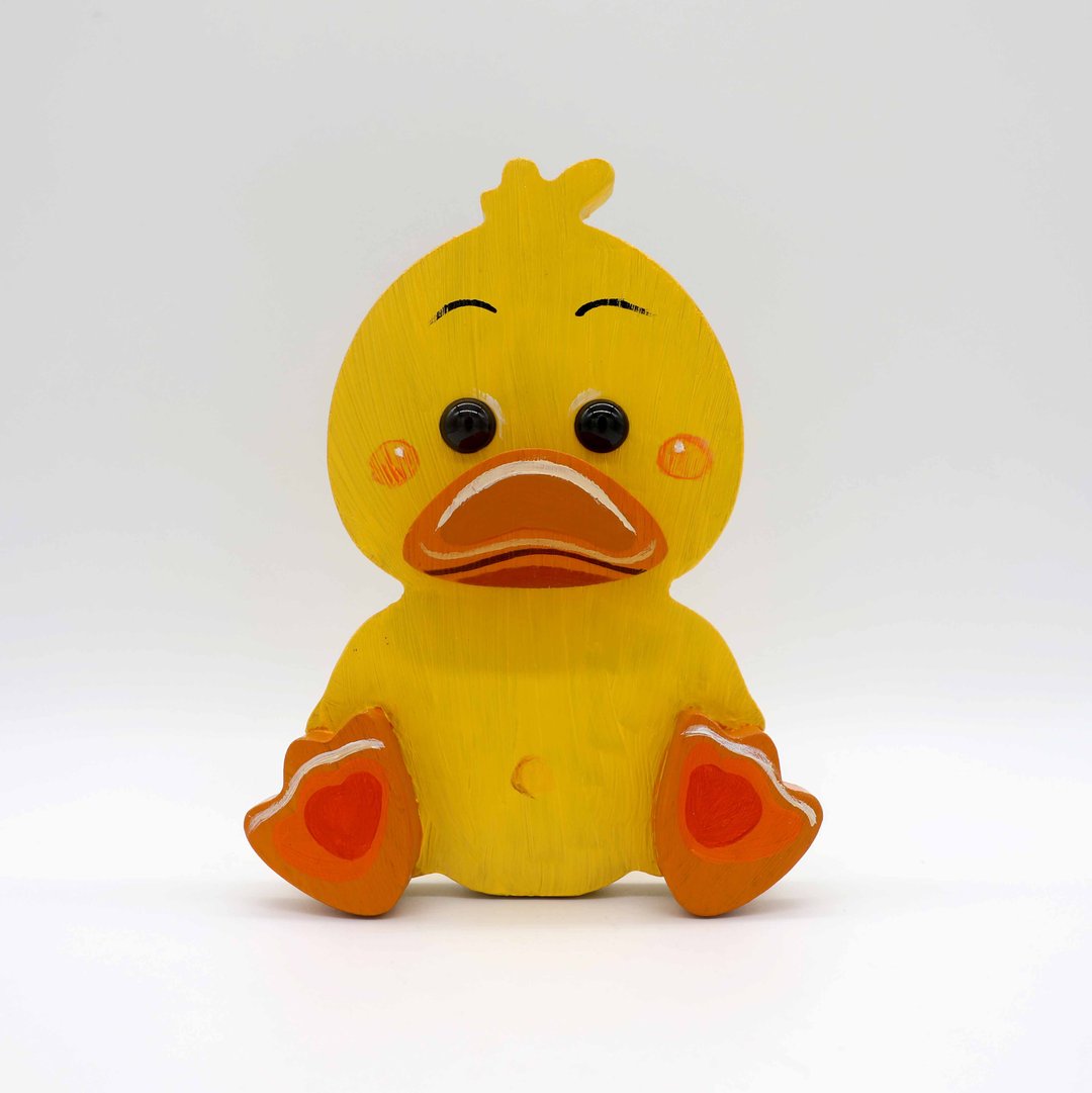 Little Yellow Duck Wooden Glasses Stand